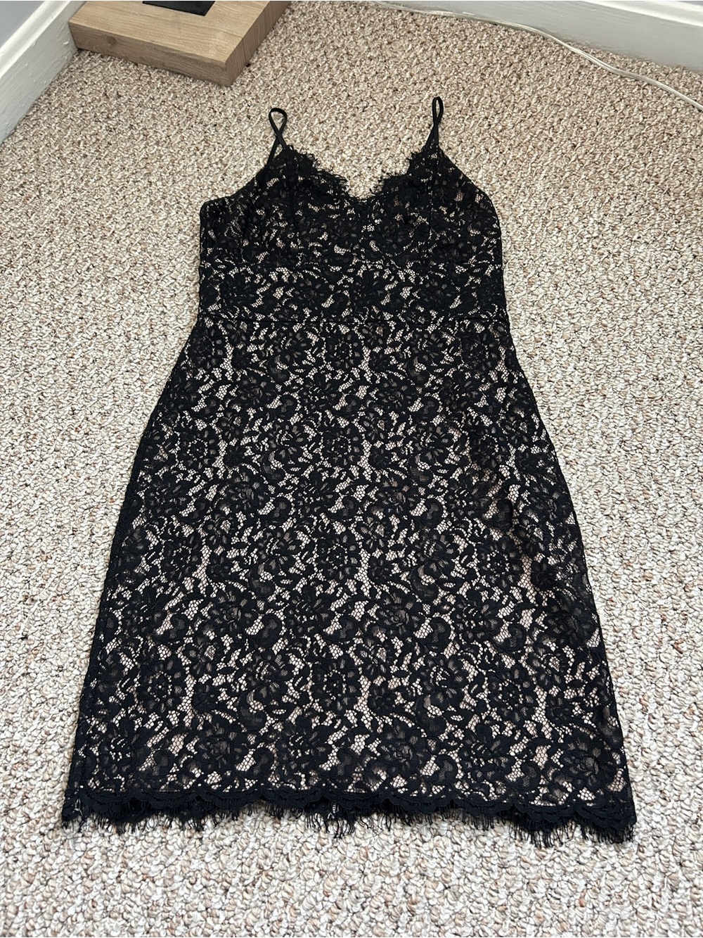 Express Black Lace Slip Dress